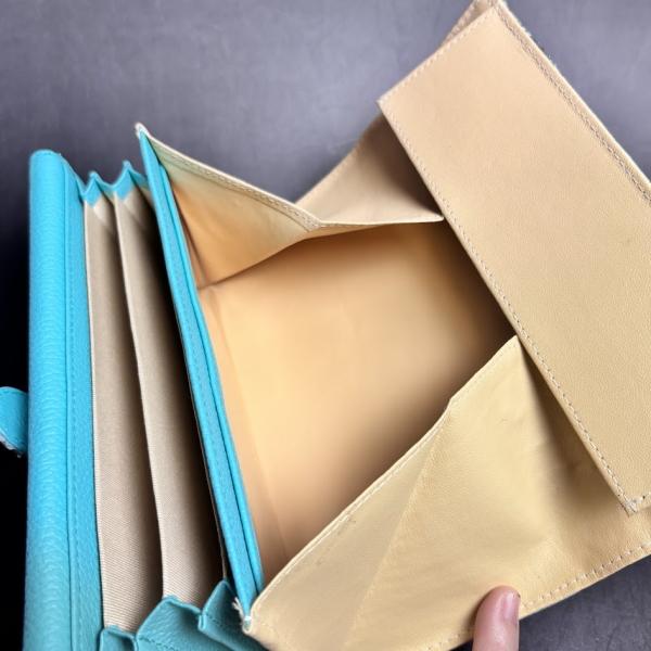 281BL ギャルソン 本革 長財布 蛇革 パイソン ヘビ革 水色 ブルー 男女兼用 大容量 |  | 03