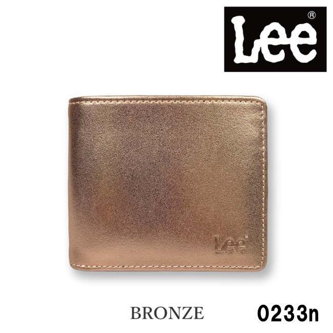 ブロンズ Lee リー リアルレザー メダルカラー 二折財布 フラップ 本革 0520233n | Lee