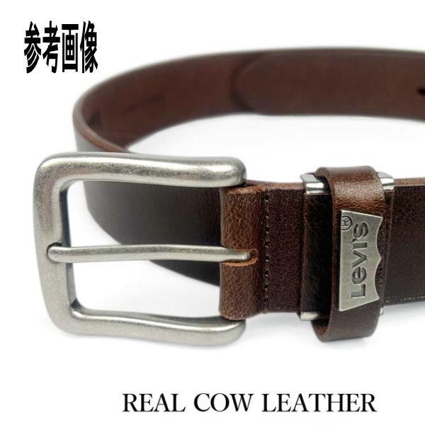 薄茶 リーバイス 9020 ロゴプレートデザイン本革ベルト 幅3.5cm ライトブラウン 本革 新品 | Levi's | 01