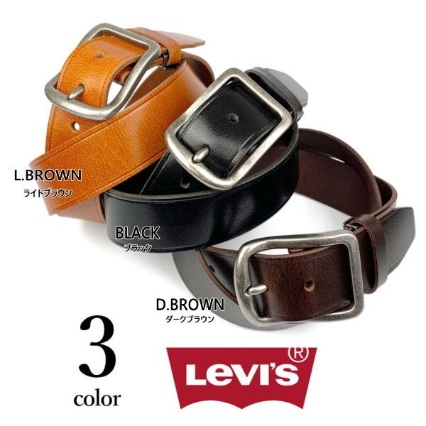 6468 LEVI'S リーバイス 牛革 ベルト 40ミリ ダークブラウン（チョコ）こげ茶 本革 ワイド | Levi's | 06