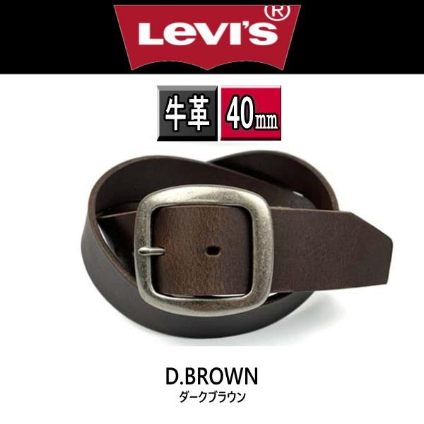 6469 LEVI'S リーバイス 牛革 ベルト 40ミリギャリソンバックル ダークブラウン（チョコ）こげ茶 | Levi's | 06