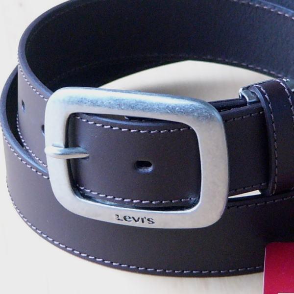 ベルト LEVI'S 本革 リーバイス 牛革 メンズベルト 35mm 6491 チョコブラウン 新品 本物 ロゴ入りバックル | Levi's | 01