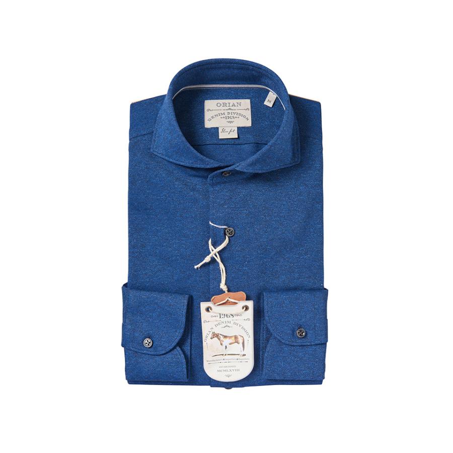 21年製 新品 オリアン Dy91 Jd10 インディゴジャージーシャツ メランジ メンズ Orian 長袖 Size S