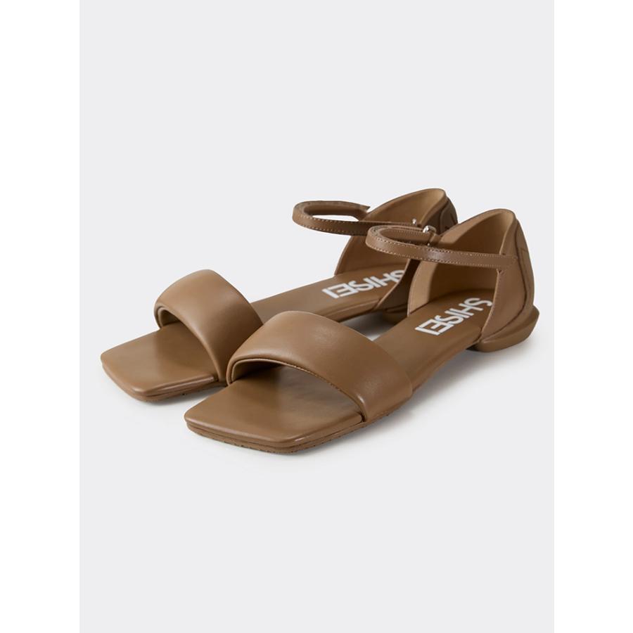 『極美品』SHISEI パデットサンダル ビブラムソール ストラップ ブラウン シーセイ SHISEI レディース MM PADDED SANDALS スクエアトゥ パデッド