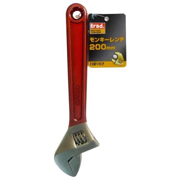 （まとめ）TRAD モンキーレンチ/作業工具 〔200mm〕 目盛付き TUM-200 〔業務用/DIY用品/日曜大工/スパナ〕 〔×30セット〕