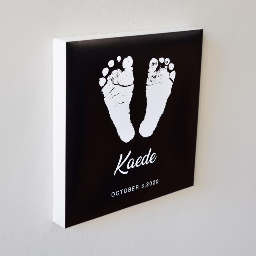 【アイフォト｜赤ちゃんスクエア足型パネルブラック】敬老の日 父の日 母の日  出産祝い 出産記念 内祝い ギフト 足形手形 インテリア 名入れ 誕生日 |  | 02