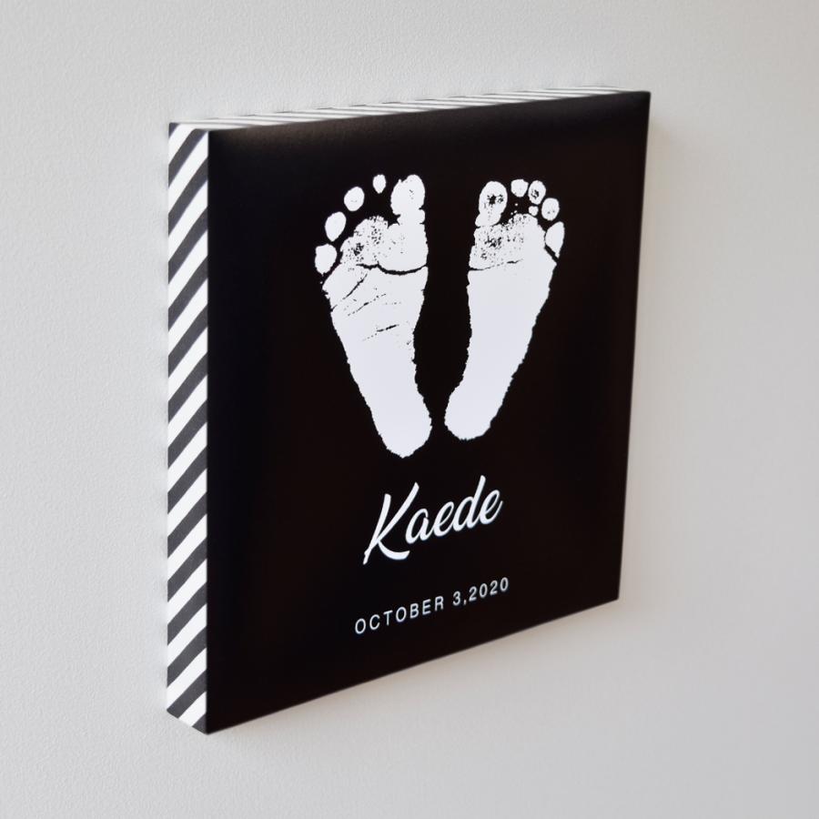 【アイフォト｜赤ちゃんスクエア足型パネルブラック】敬老の日 父の日 母の日  出産祝い 出産記念 内祝い ギフト 足形手形 インテリア 名入れ 誕生日 |  | 03