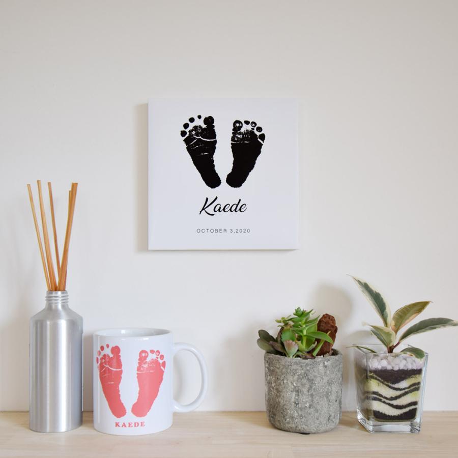 【アイフォト｜赤ちゃんスクエア足型パネルホワイト】敬老の日 父の日 母の日  出産祝い 出産記念 内祝い ギフト 記念 足形手形 名入れ 誕生日 | 