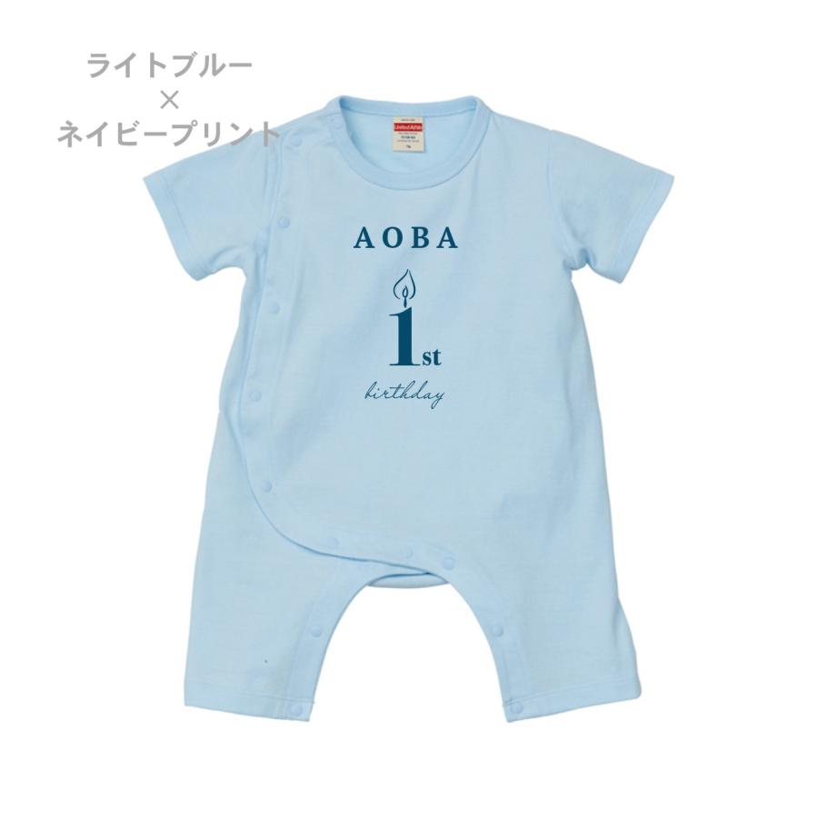 【ベビーカバーオール　Birthday】 ロンパース 半袖 70 80 出産祝い 出産記念 カスタマイズ プレゼント ベビー服 名入れ オリジナル おしゃれ 幼稚園 保育園 |  | 04