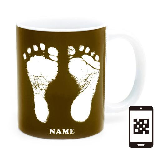 【ai mug｜生まれた時の記録が詰まったマグカップ】QRコードをかざして写真が見れる 手形 足形 名入れ オリジナルマグカップ  誕生日  赤ちゃん 敬老の日 母の日 |  | 11