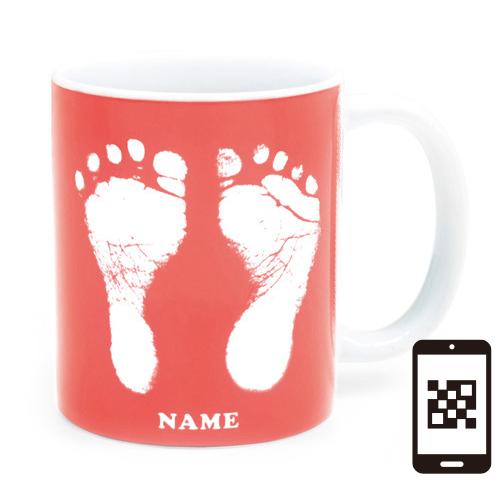 【ai mug｜生まれた時の記録が詰まったマグカップ】QRコードをかざして写真が見れる 手形 足形 名入れ オリジナルマグカップ  誕生日  赤ちゃん 敬老の日 母の日 |  | 02