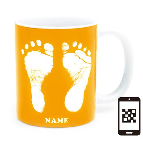 【ai mug｜生まれた時の記録が詰まったマグカップ】QRコードをかざして写真が見れる 手形 足形 名入れ オリジナルマグカップ  誕生日  赤ちゃん 敬老の日 母の日 |  | 03