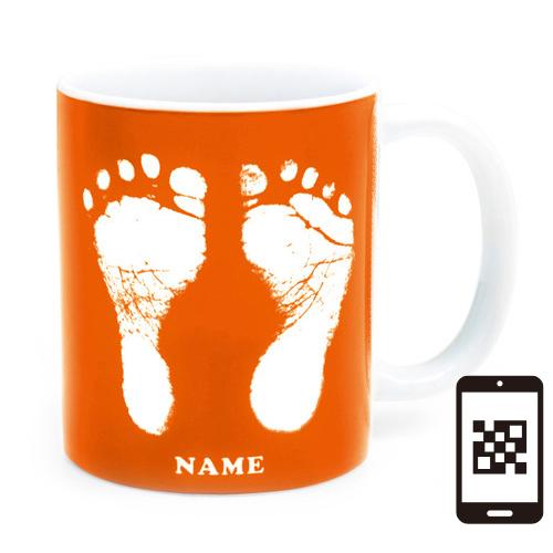 【ai mug｜生まれた時の記録が詰まったマグカップ】QRコードをかざして写真が見れる 手形 足形 名入れ オリジナルマグカップ  誕生日  赤ちゃん 敬老の日 母の日 |  | 04