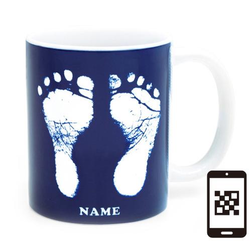 【ai mug｜生まれた時の記録が詰まったマグカップ】QRコードをかざして写真が見れる 手形 足形 名入れ オリジナルマグカップ  誕生日  赤ちゃん 敬老の日 母の日 |  | 05