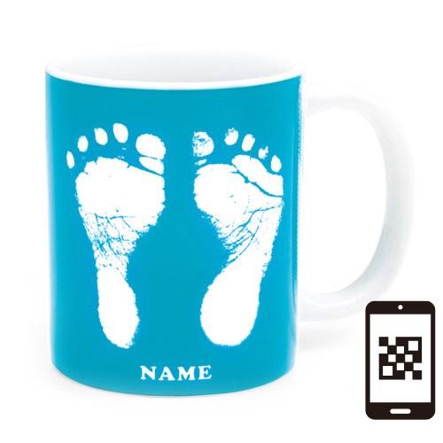 【ai mug｜生まれた時の記録が詰まったマグカップ】QRコードをかざして写真が見れる 手形 足形 名入れ オリジナルマグカップ  誕生日  赤ちゃん 敬老の日 母の日 |  | 07