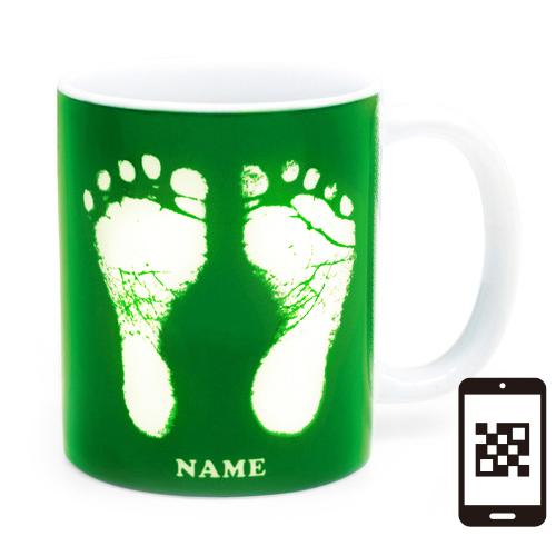 【ai mug｜生まれた時の記録が詰まったマグカップ】QRコードをかざして写真が見れる 手形 足形 名入れ オリジナルマグカップ  誕生日  赤ちゃん 敬老の日 母の日 |  | 08