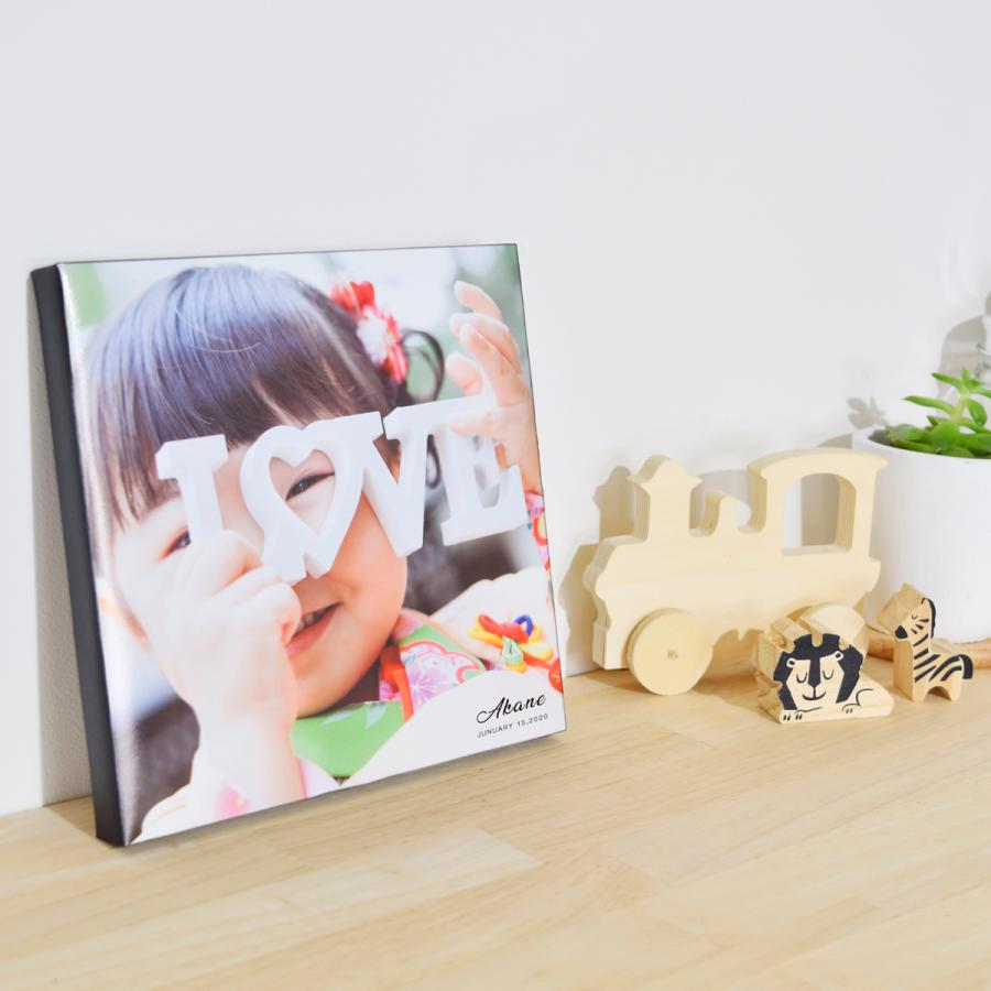 【アイフォト｜スクエア名前入りフォトパネル】赤ちゃん 敬老の日 父の日 母の日 出産祝い 出産記念 内祝い ギフト 記念 足形手形 名入れ 誕生日 | 