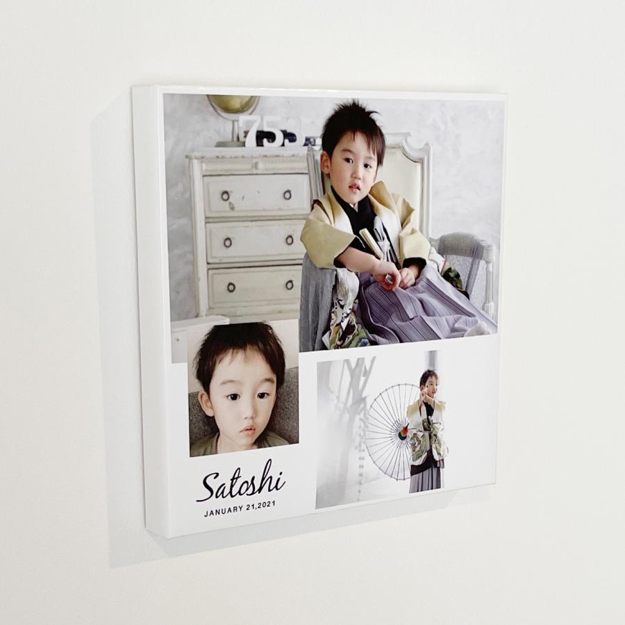 【アイフォト｜スクエア名前入りフォトパネルIII】敬老の日 父の日 母の日 出産祝い 出産記念 内祝い ギフト 記念 足形手形 名入れ 誕生日 |  | 02