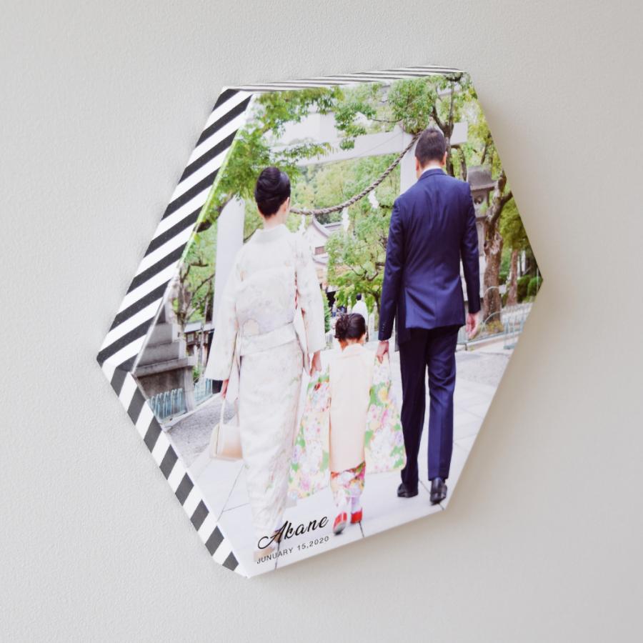 【アイフォト｜ヘキサゴン名前入りフォトパネル】赤ちゃん 敬老の日 父の日 母の日 出産祝い 出産記念 内祝い ギフト 記念 足形手形 名入れ 誕生日 |  | 03