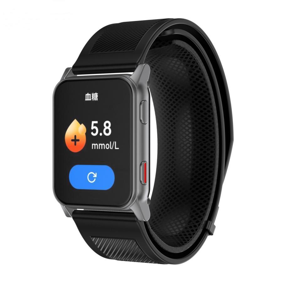 スマートウォッチ 日本製センサー 1.85インチ大画面 心電図ECG 非侵襲的血糖値測定 エアバッグ付く血圧計 体温 血中酸素 心拍数 健康管理 高齢者 おすすめ 体温