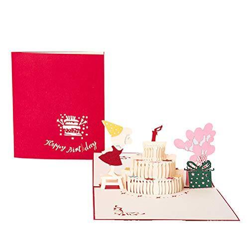 かわいい誕生日カード ポップアップバースデーカード バースデーケーキ 風船 友達へのプレゼント 最大55 オフ 封筒付き お祝い 子供