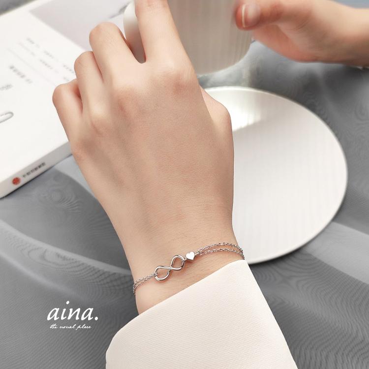 ブレスレット レディース シンプル プラチナ仕上げ シルバー925 シルバーブレスレット Sv925 インフィニティ ハート 代 30代 40代 Brs S39 Aina 通販 Yahoo ショッピング