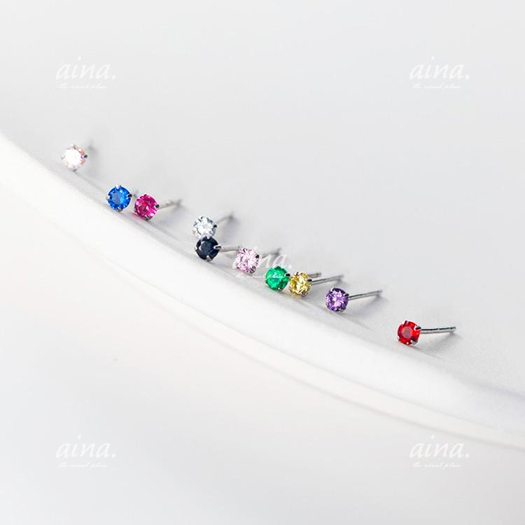 ピアス レディース 金属アレルギー対応 ニッケルフリー SV925 プラチナ仕上げ 18金仕上げ 1粒 一粒 10カラー 小さい 小さめ 両耳用 20代 30代 40代 送料無料 | ブランド登録なし | 02