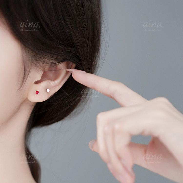 ピアス レディース 金属アレルギー対応 ニッケルフリー SV925 プラチナ仕上げ 18金仕上げ 1粒 一粒 10カラー 小さい 小さめ 両耳用 20代 30代 40代 送料無料 | ブランド登録なし | 05