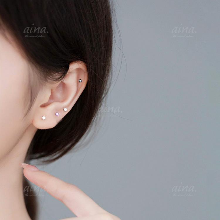 ピアス レディース 金属アレルギー対応 ニッケルフリー SV925 プラチナ仕上げ 18金仕上げ 1粒 一粒 10カラー 小さい 小さめ 両耳用 20代 30代 40代 送料無料 | ブランド登録なし | 06