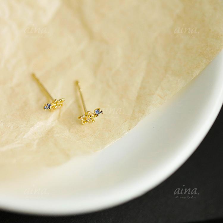 ピアス レディース 金属アレルギー対応 ニッケルフリー SV925 18金仕上げ プティ フラワー サファイアカラー ルビーカラー 両耳用 小さめ | ブランド登録なし | 03