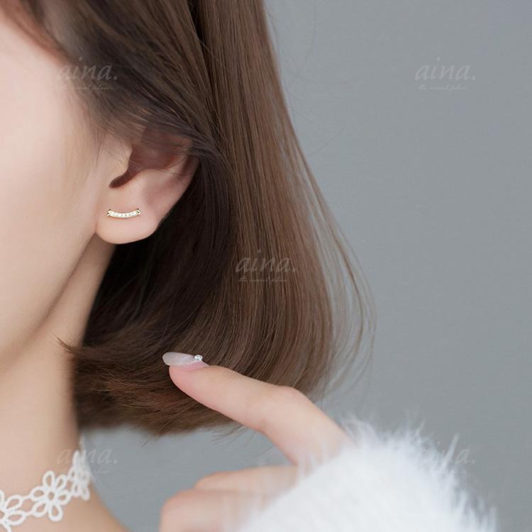 ピアス レディース 金属アレルギー対応 ニッケルフリー SV925 プラチナ仕上げ 18金仕上げ K18GP スマイル 小さい 小さめ 両耳用 20代 30代 40代 | ブランド登録なし | 04