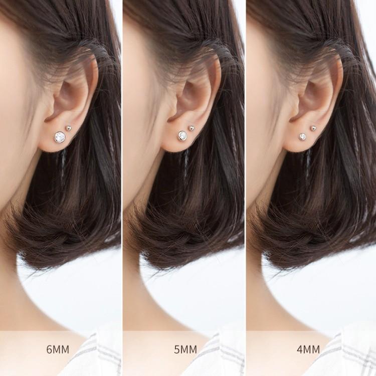 ピアス レディース 金属アレルギー対応 ニッケルフリー SV925 プラチナ仕上げ フクリン 3サイズ 小さい 小さめ 両耳用 | ブランド登録なし | 04