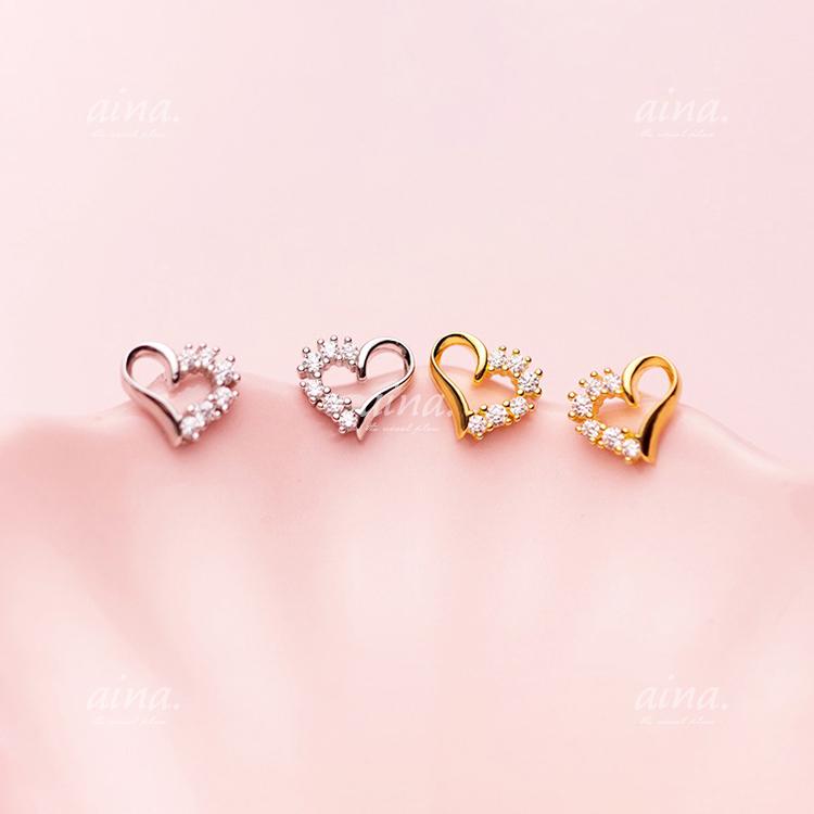 ピアス レディース 金属アレルギー対応 ニッケルフリー SV925 プラチナ仕上げ 18金仕上げ ハート オープンハート 小さい 小さめ 両耳用 | ブランド登録なし | 01