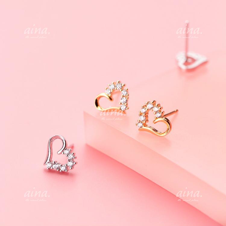 ピアス レディース 金属アレルギー対応 ニッケルフリー SV925 プラチナ仕上げ 18金仕上げ ハート オープンハート 小さい 小さめ 両耳用 | ブランド登録なし | 02