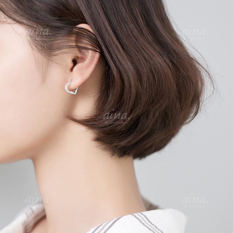 フープピアス ピアス レディース プラチナ仕上げ 18金仕上げ ピンクゴールド シルバー925 シルバーピアス Sv925 ハート エタニティ 両耳用 代 30代 40代 Pis Cf17 Aina 通販 Yahoo ショッピング