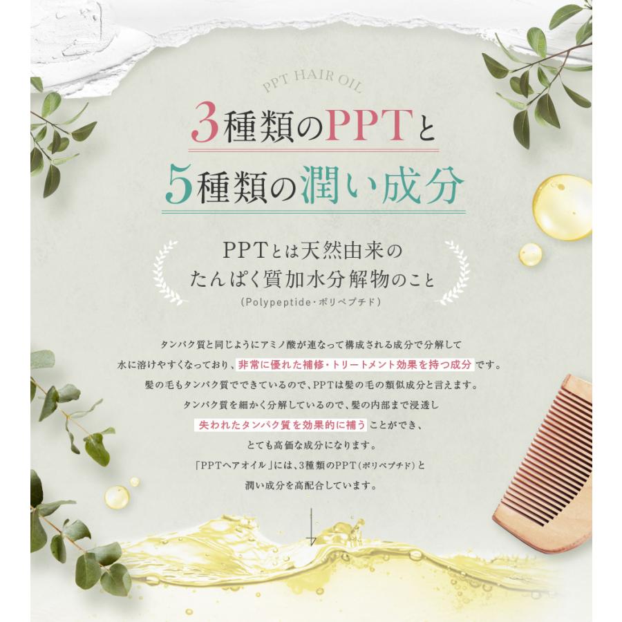 定形外郵便 送料無料 アイナボーテ PPTヘアオイル ノンシリコン 油溶性ケラチン コラーゲン配合 ヘアーオイル | aina beaute | 05