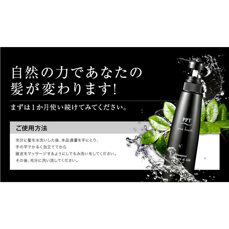 送料無料トリートメント不要 アイナボーテPPTコラーゲン＆シルクシャンプー400ml 脂性肌用(男性) キャピキシル ヘマチン配合ノンシリコン｜ainastyle｜18