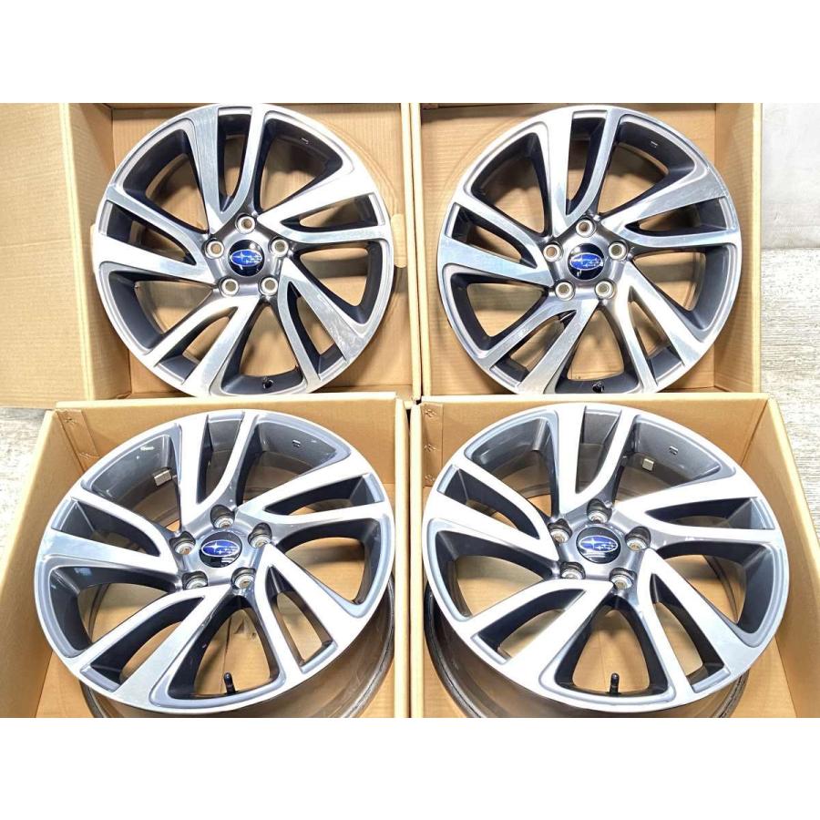 4本スバル純正 中古タイヤ付きアルミホイール■18x7.5J 114.3/5H 中古ホイール 4本 スバル純正 18x7.5 55 114.3-5穴 中古アルミホイール