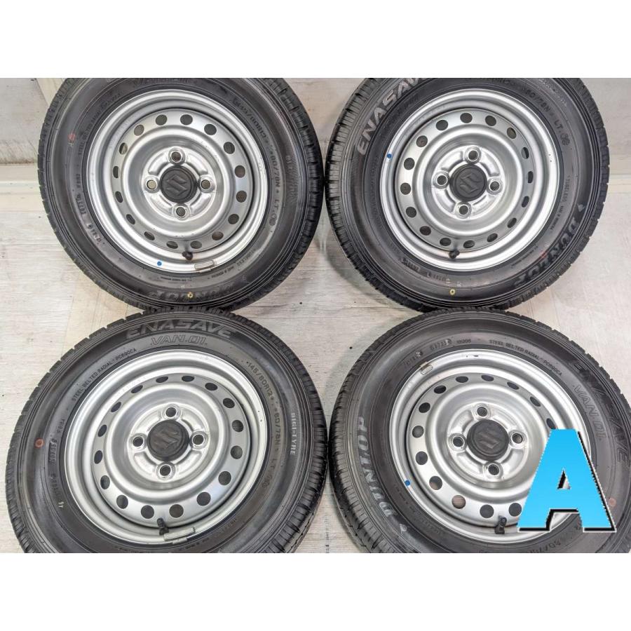 2024年製新品夏タイヤ　145/80R12　中古ホイール　４本セット DUNLOP（ダンロップ） 中古タイヤ サマータイヤ ホイールセット 4本