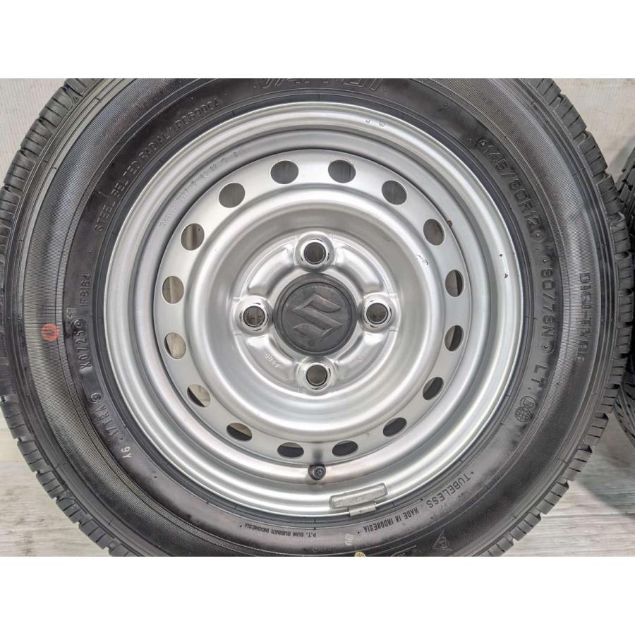 中古タイヤホイール145/80R12　スズキキャリー純正4本セット DUNLOP（ダンロップ） 中古タイヤ サマータイヤ ホイールセット 4本