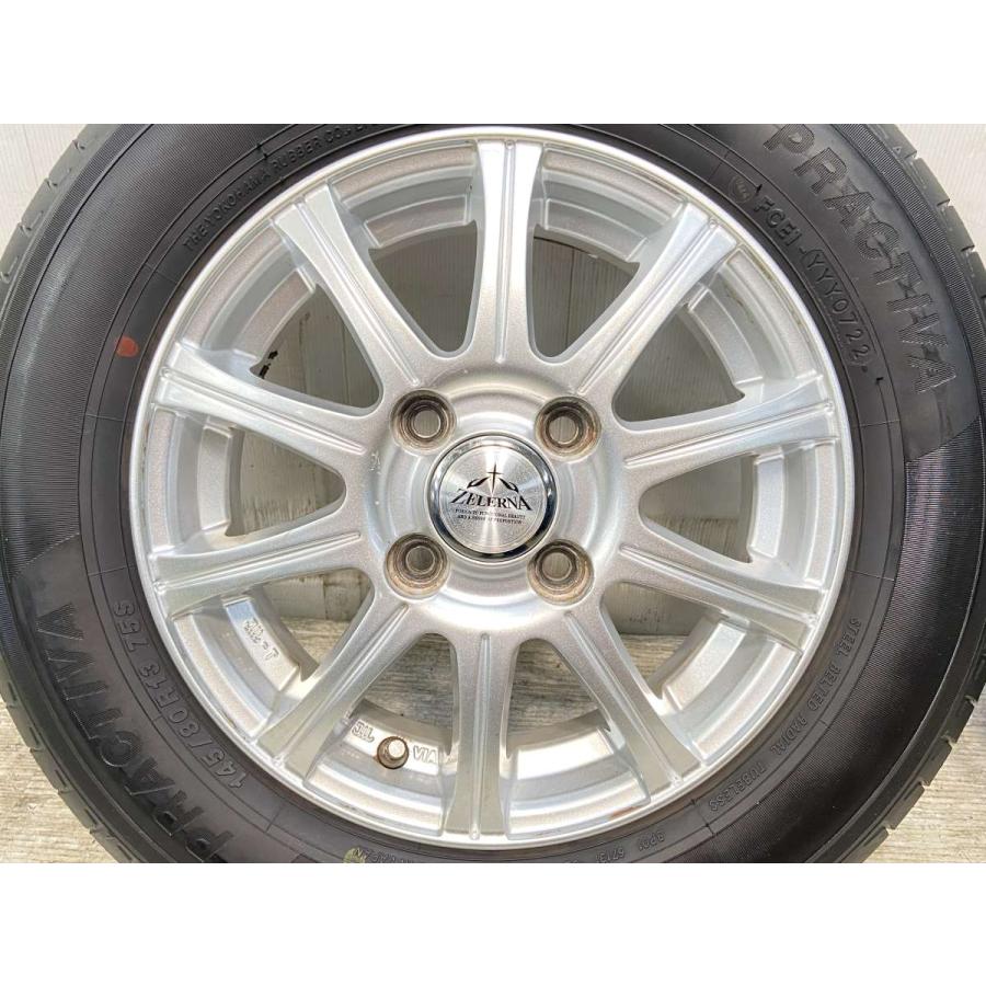 中古タイヤ サマータイヤ ホイールセット 4本セット 145/80R13 ZELERNA