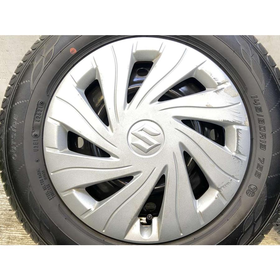 タイヤ・ホイール 145/80r13 DUNLOP (7-366) DUNLOP（ダンロップ） 中古タイヤ サマータイヤ ホイールセット 4本
