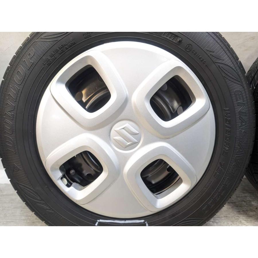 145/80R13 75Q ダンロップタイヤ　スチールホイール4本セット DUNLOP（ダンロップ） 中古タイヤ サマータイヤ ホイールセット 4本