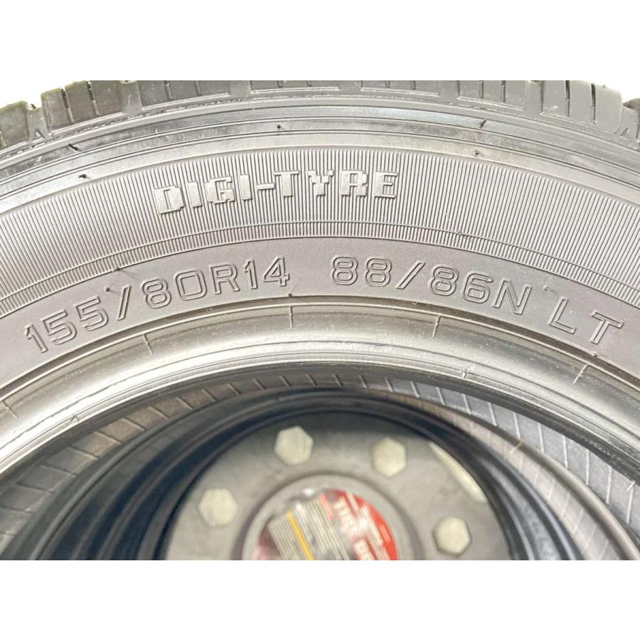 中古タイヤ サマータイヤ 4本セット 155/80R14 88/86 LT ダンロップ  