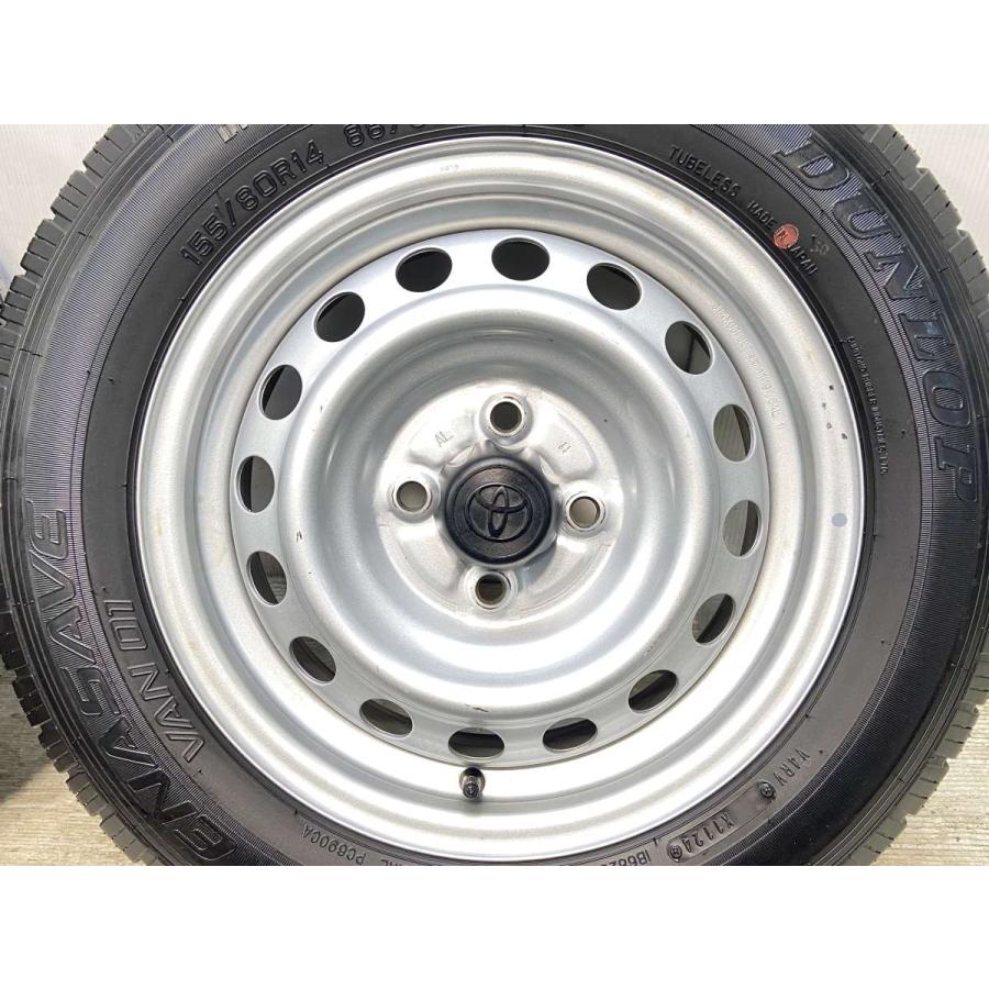 T-21.155/80R14 タイヤホイール4本セット ダンロップ DUNLOP（ダンロップ） 中古タイヤ サマータイヤ ホイールセット 4本