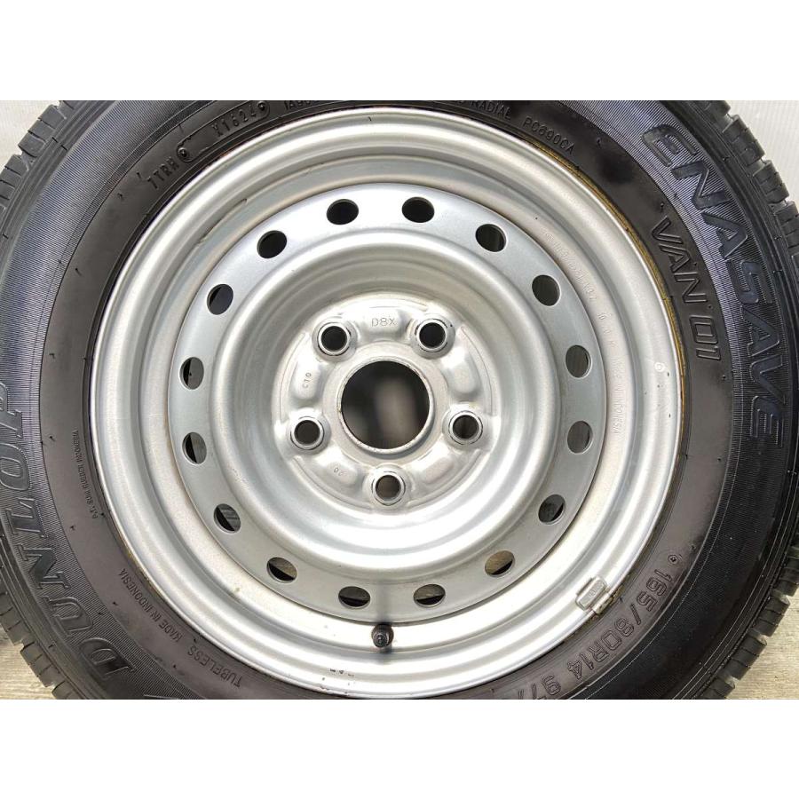 T-21.155/80R14 タイヤホイール4本セット ダンロップ DUNLOP（ダンロップ） 中古タイヤ サマータイヤ ホイールセット 4本