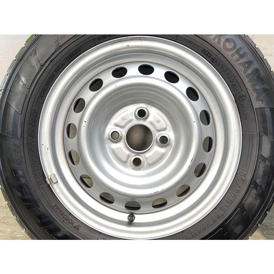 中古タイヤ サマータイヤ ホイールセット 4本セット 155/80R14 88/86LT トヨタ純正14x5.0100-4穴 ヨコハマ ブルーアースVAN RY55 | ヨコハマタイヤ | 04