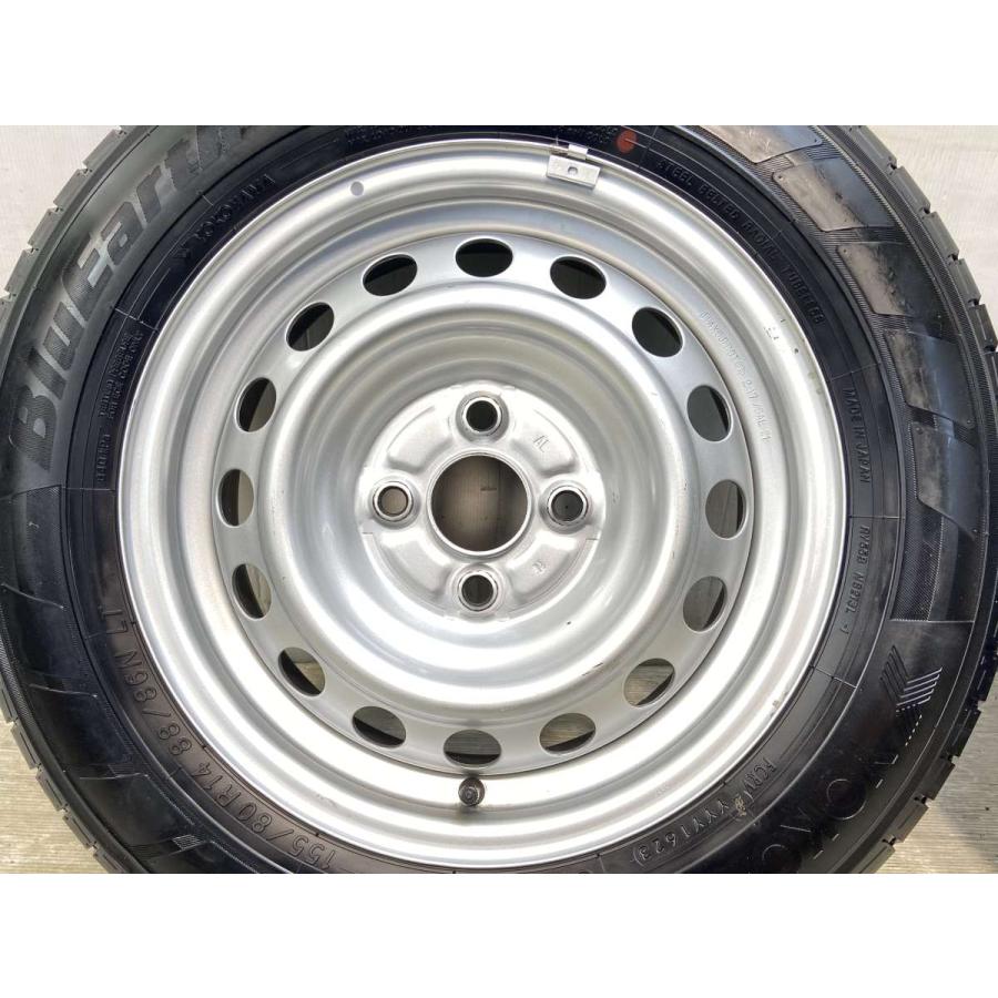 中古タイヤ サマータイヤ ホイールセット 4本セット 155/80R14 88/86LT トヨタ純正14x5.0100-4穴 ヨコハマ ブルーアースVAN RY55 | ヨコハマタイヤ | 05