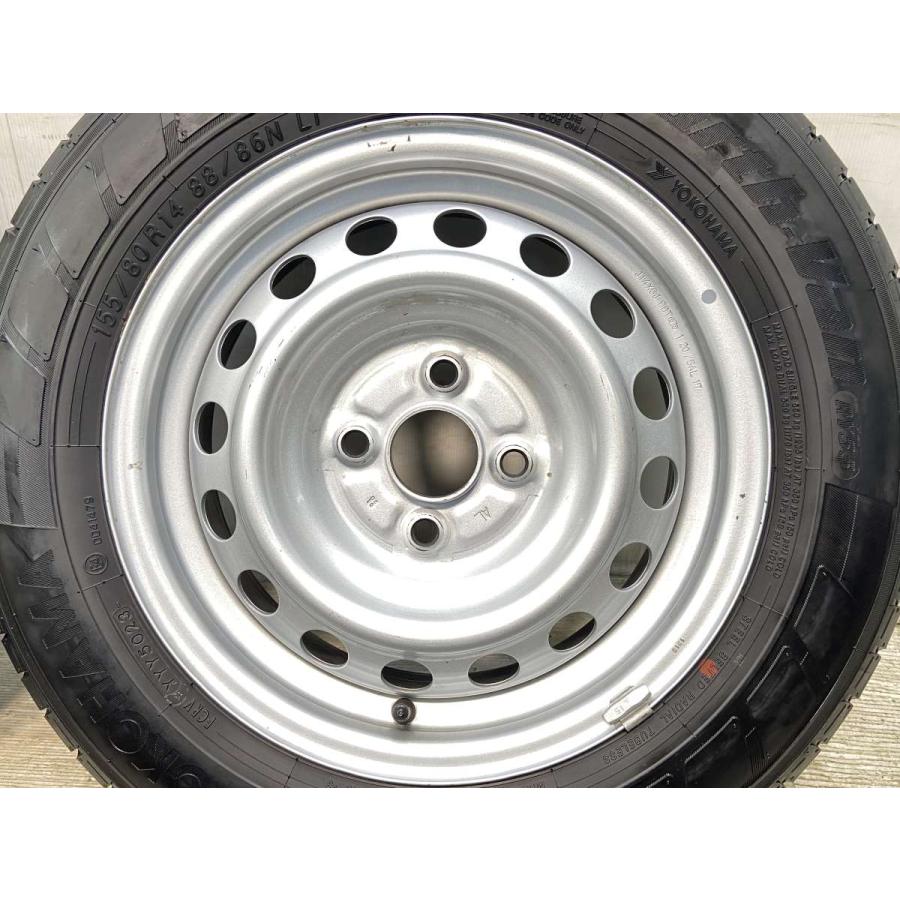 中古タイヤ サマータイヤ ホイールセット 4本セット 155/80R14 88/86LT トヨタ純正14x5.0100-4穴 ヨコハマ ブルーアースVAN RY55 | ヨコハマタイヤ | 06