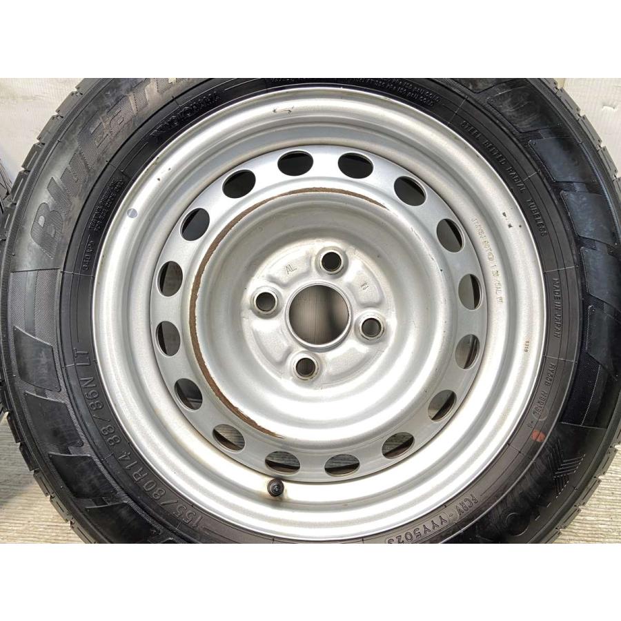 バリ山トヨタ純正14インチ 鉄ホイール 夏タイヤ付き4本セット155/80R14 車 バリ山トヨタ純正14インチ 鉄ホイール 夏タイヤ付き4本セット155/